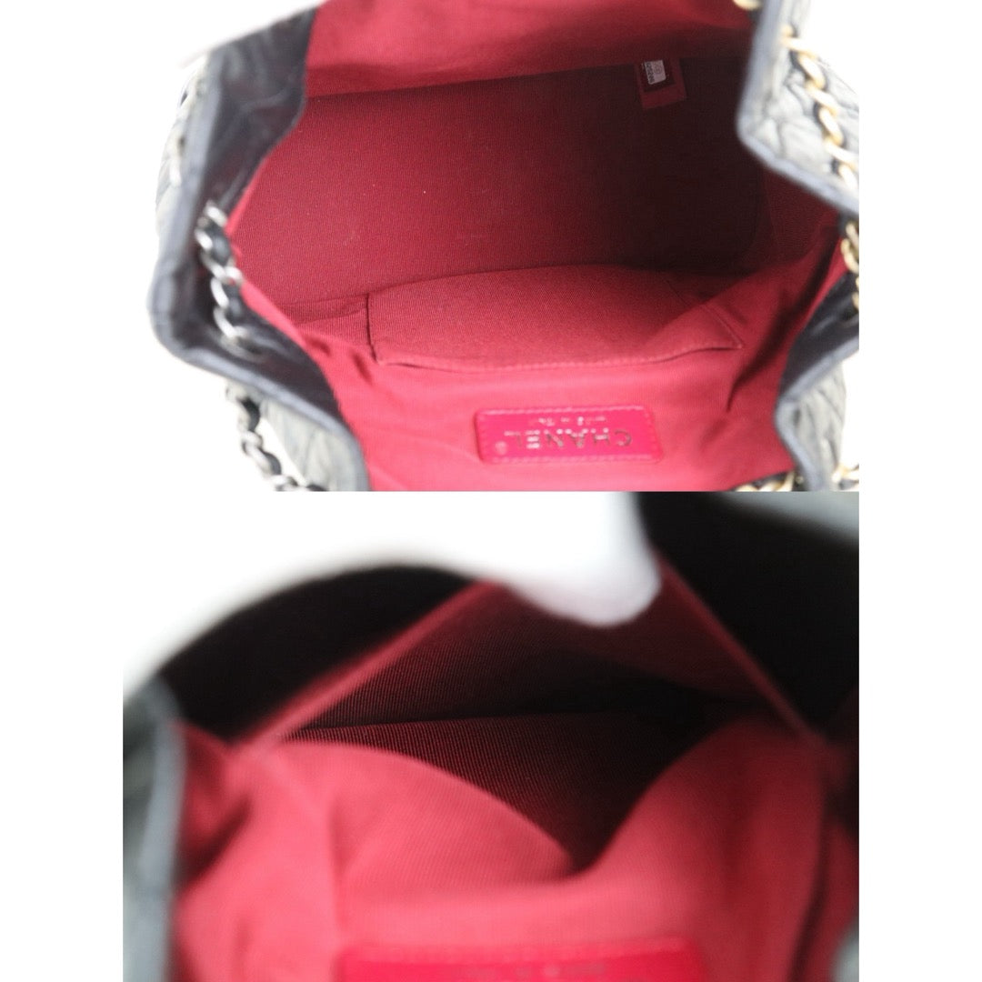 Include Entrupy Certificate of Authenticity｜Very Good ( Rank A)｜ CHANEL Gabrielle Calfskin Chain Backpack Black Made In 2020-2021Year｜S26083008