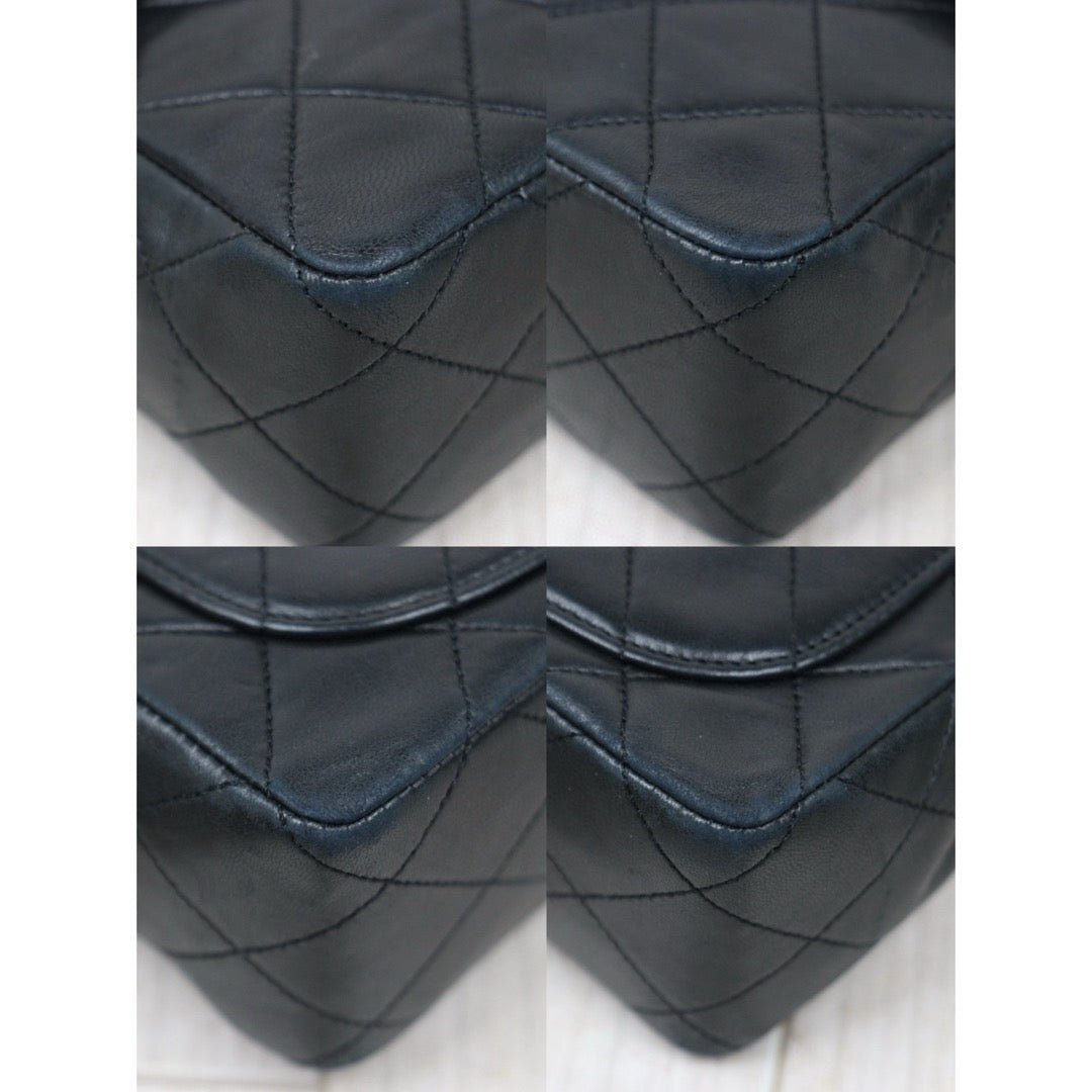 Good ( Rank AB)｜ CHANEL Lanbskin Square 17  Shoulder Bag Black Made In 1989～1991Year ｜P25012202