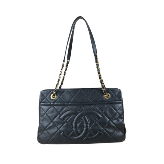 Include Entrupy Certificate of Authenticity｜Very Good ( Rank A)｜ CHANEL Caviar Skin  Matrasse Chain Tote Bag Black Made In 2012-2013Year｜X26051714