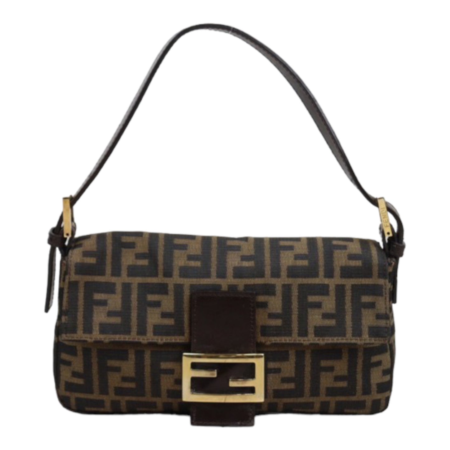 Rank AB ｜ FENDI Zucca Mamma Baguette Shoulder Bag Gold Hardware｜24021502