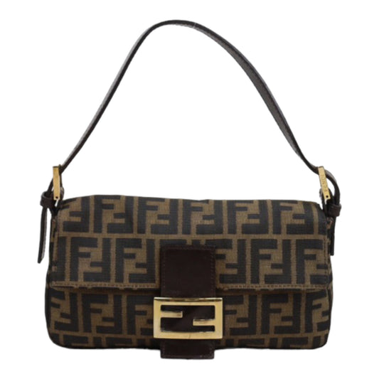Rank AB ｜ FENDI Zucca Mamma Baguette Shoulder Bag Gold Hardware｜24021502