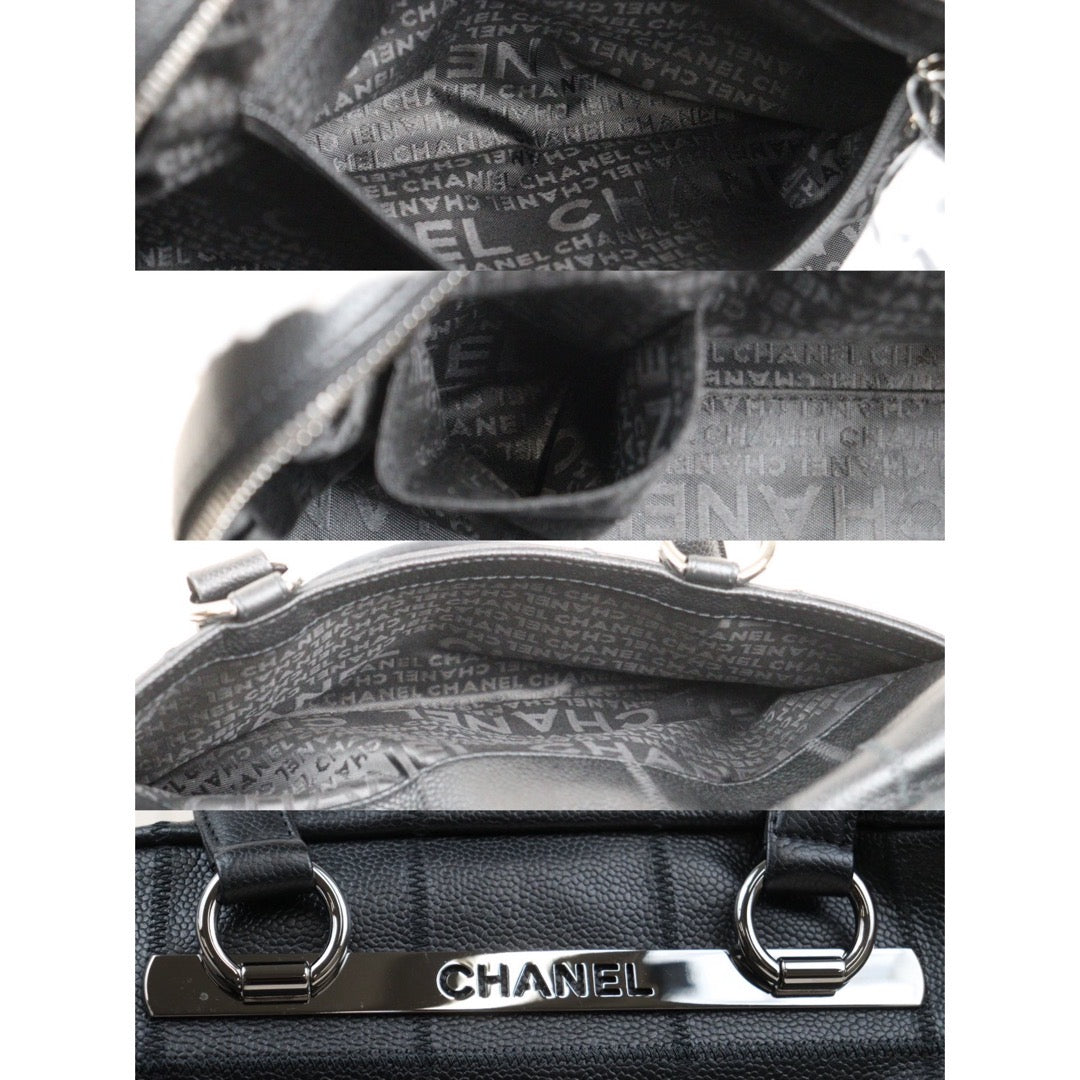 Rank A ｜ CHANEL  Caviar Skin Shoulder Bag Black Made In 2004～2005 Year ｜24040812