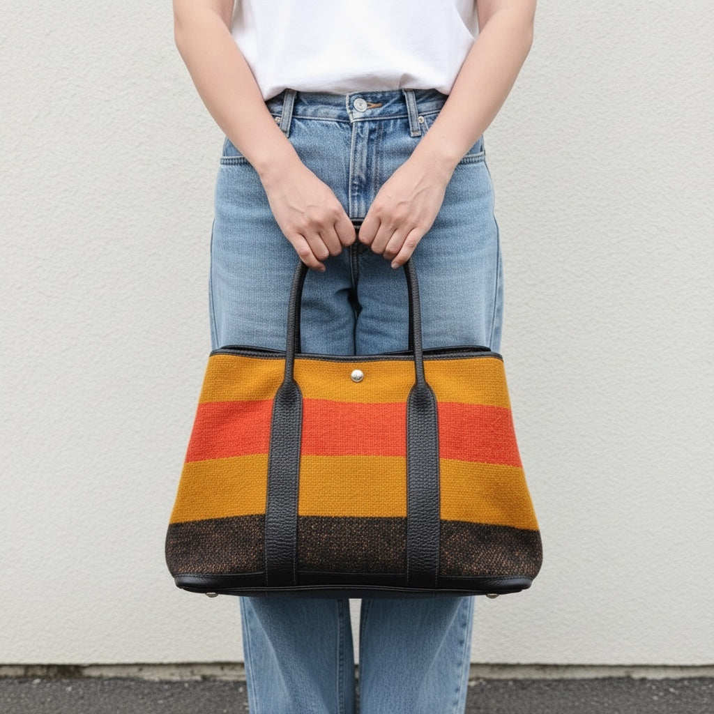 Include Entrupy Certificate of Authenticity｜Very Good ( Rank A)｜ HERMES Woolen Garden Party 36 Handbag □F Stamp Made In 2002 Year｜26041409