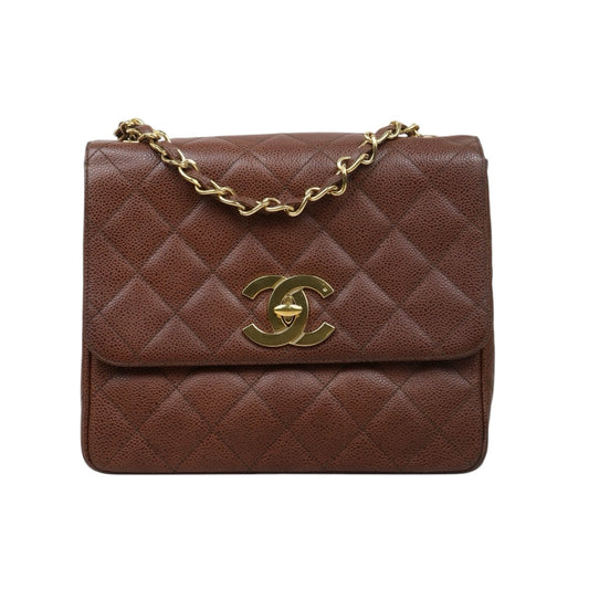 Good ( Rank AB)｜ CHANEL  Caviar Skin Leather Calf Leather Square 25 Shoulder Bag BrownMade In 1996～1997Year ｜24112818