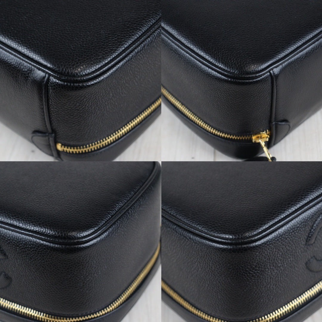 Rank A ｜ CHANEL Caviar Skin Vanity Handbag Black Made In 1994～1996 Year｜V23091510