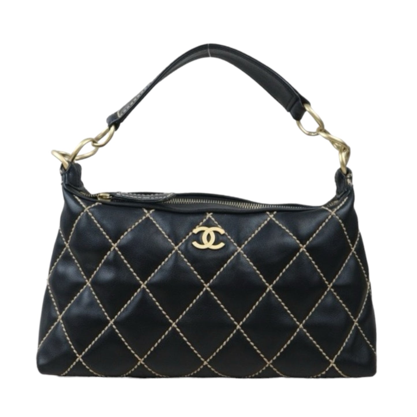 Rank AB｜ CHANEL Hobo Calf Leather Shoulder Bag  Made In 2002～2003Year｜V24071805