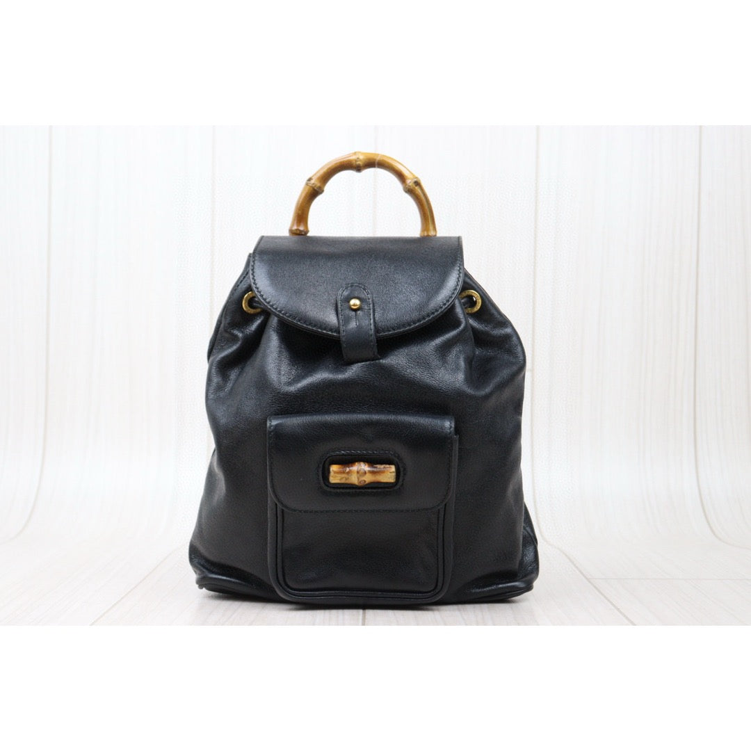 Good ( Rank AB)｜GUCCI Bamboo Leather Mini Backpack Back｜25010913