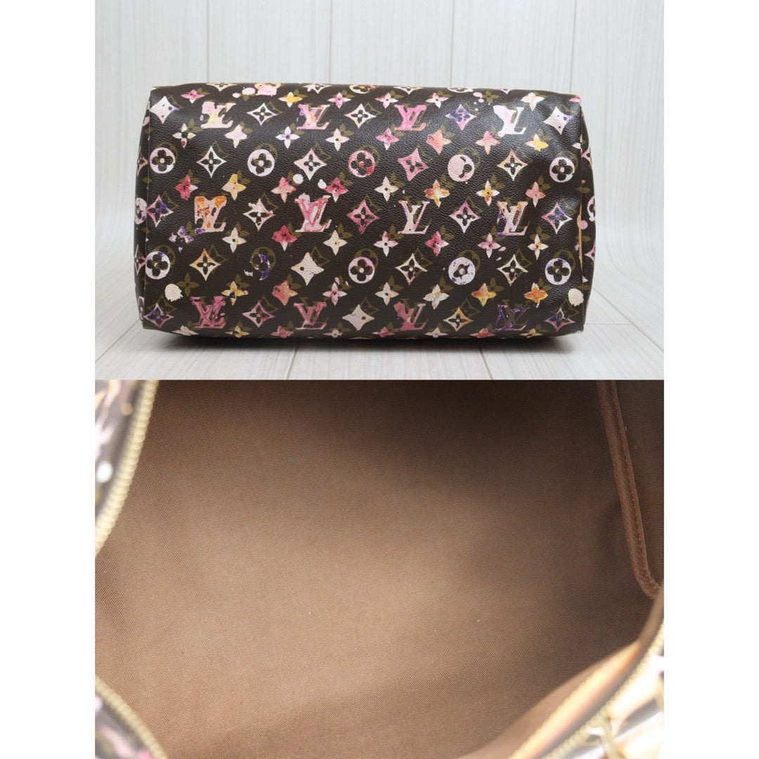 Include Entrupy Certificate of Authenticity｜Very Good ( Rank A)｜ Louis Vuitton Monogram Watercolor Speedy 35 Hand Bag Limited Edition｜S26080609