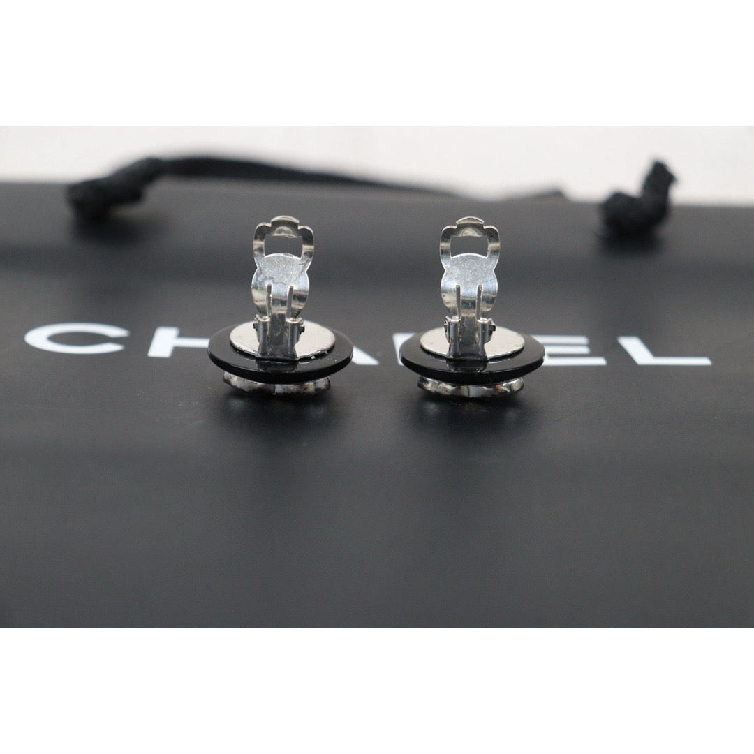 Very Good ( Rank A) ｜CHANEL Vintage Silver COCO Mark Diamond Earrings ｜V24111226