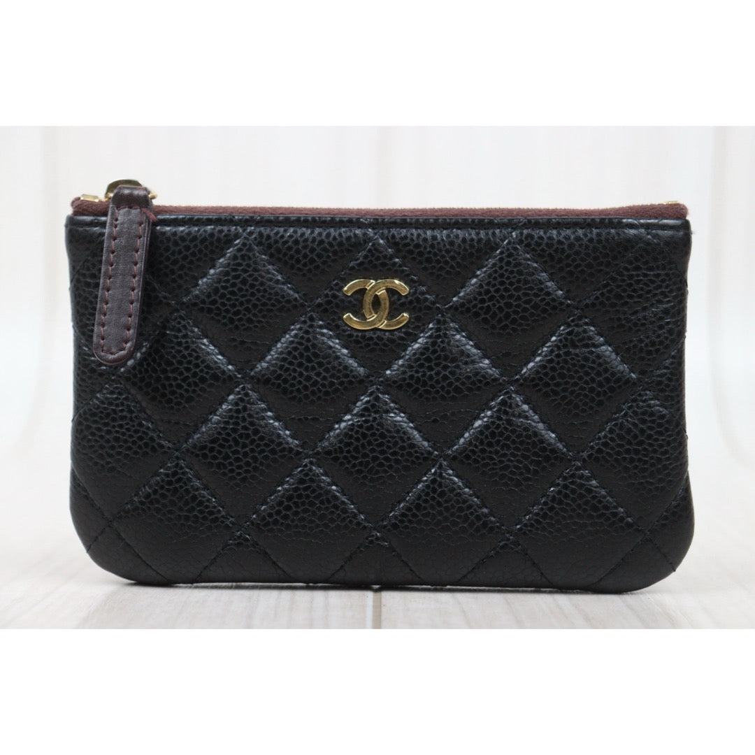 Very Good ( Rank A)｜CHANEL Caviar Skin Calf Leather Card Holder Black Made In 2013-2014Year｜S25110432