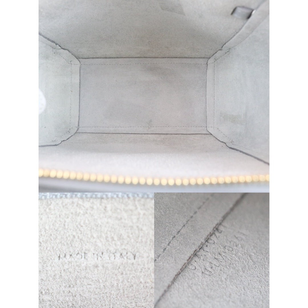 Good ( Rank AB)｜CELINE Calf Leather  Belt Nano Handbag Shoulder Bag Light Blue｜X26030106