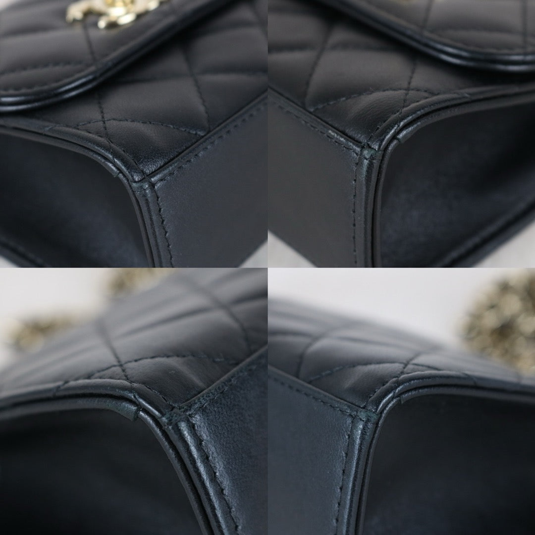 Very Good ( Rank A)｜ CHANEL Matelasse Chain Lamb Skin Trandy CC mini Box Black Made In 2019Year ｜W25081403