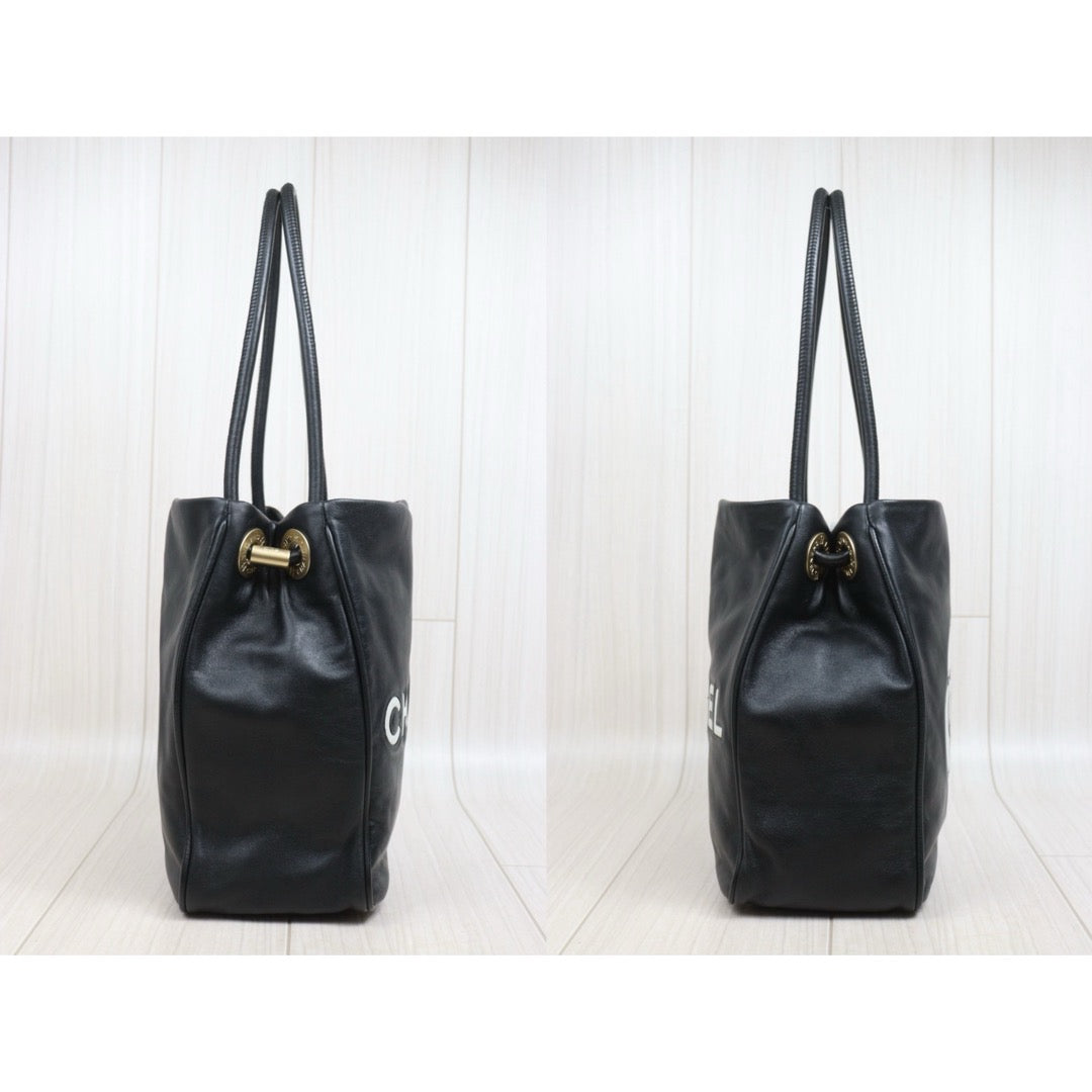 Include Entrupy Certificate of Authenticity｜Good ( Rank AB)｜ CHANEL Lambskin Camellia Tote Bag Black Made In 2003-2004Year｜26062906
