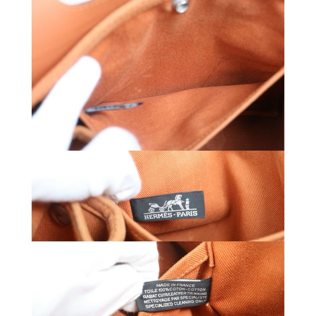 Include Entrupy Certificate of Authenticity｜Good ( Rank AB)｜ HERMES Valparaiso  Orange Canvas Hand Bag  PM｜26081901