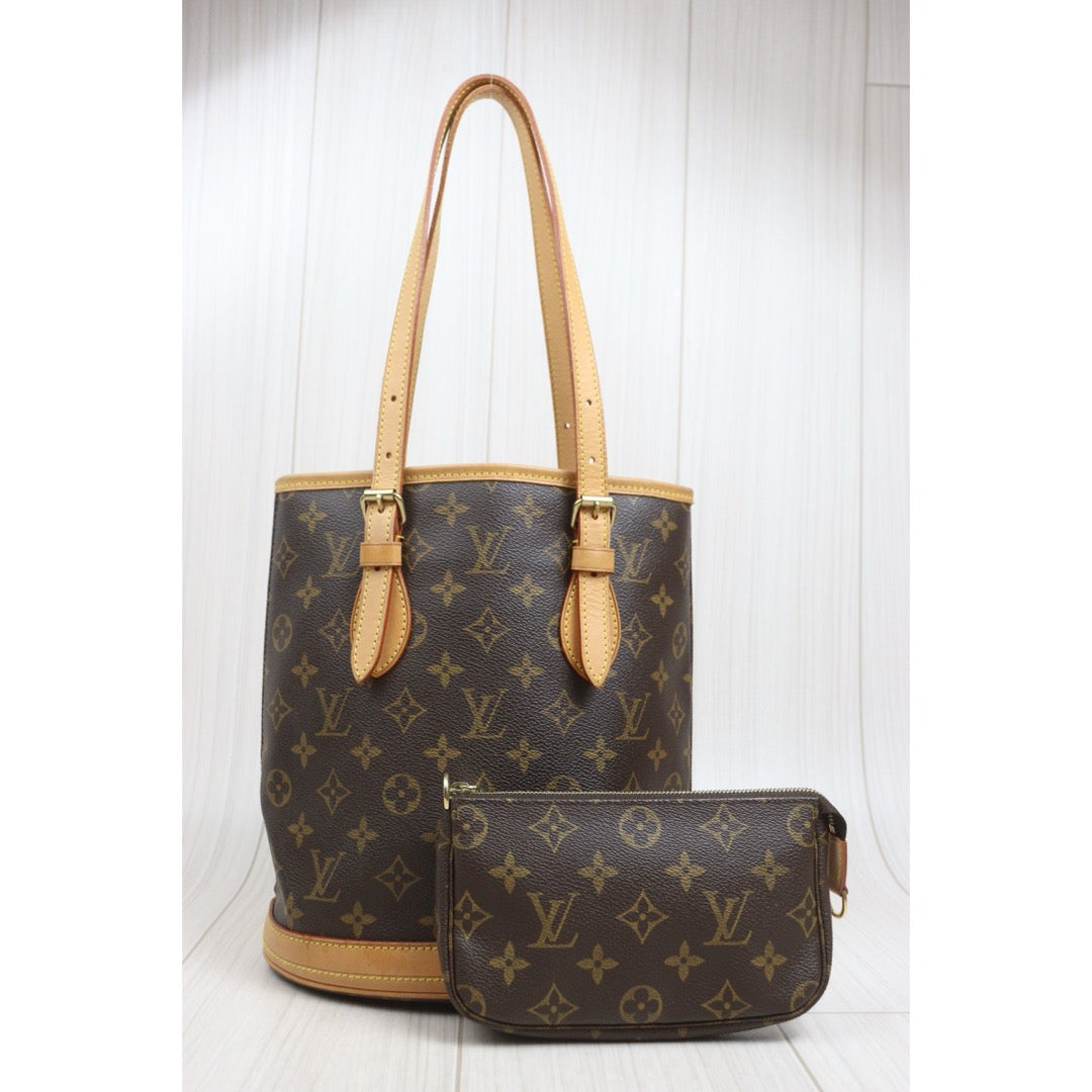 Include Entrupy Certificate of Authenticity｜Very Good ( Rank A) ｜ Louis Vuitton  Monogram Petit Bucket PM Tote Bag ｜26102103