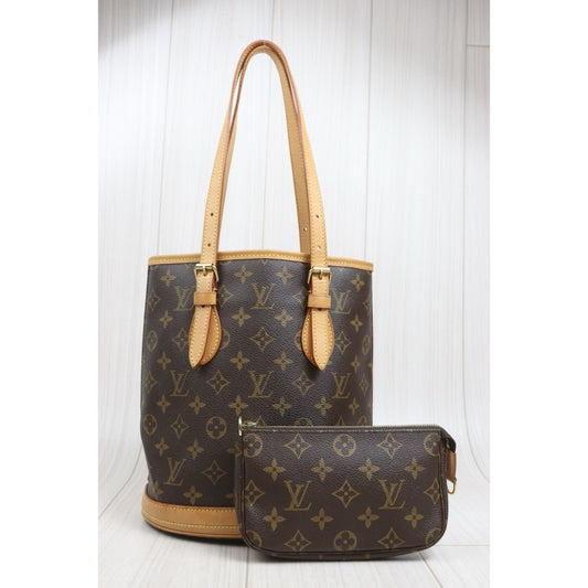 Include Entrupy Certificate of Authenticity｜Very Good ( Rank A) ｜ Louis Vuitton  Monogram Petit Bucket PM Tote Bag ｜26102103