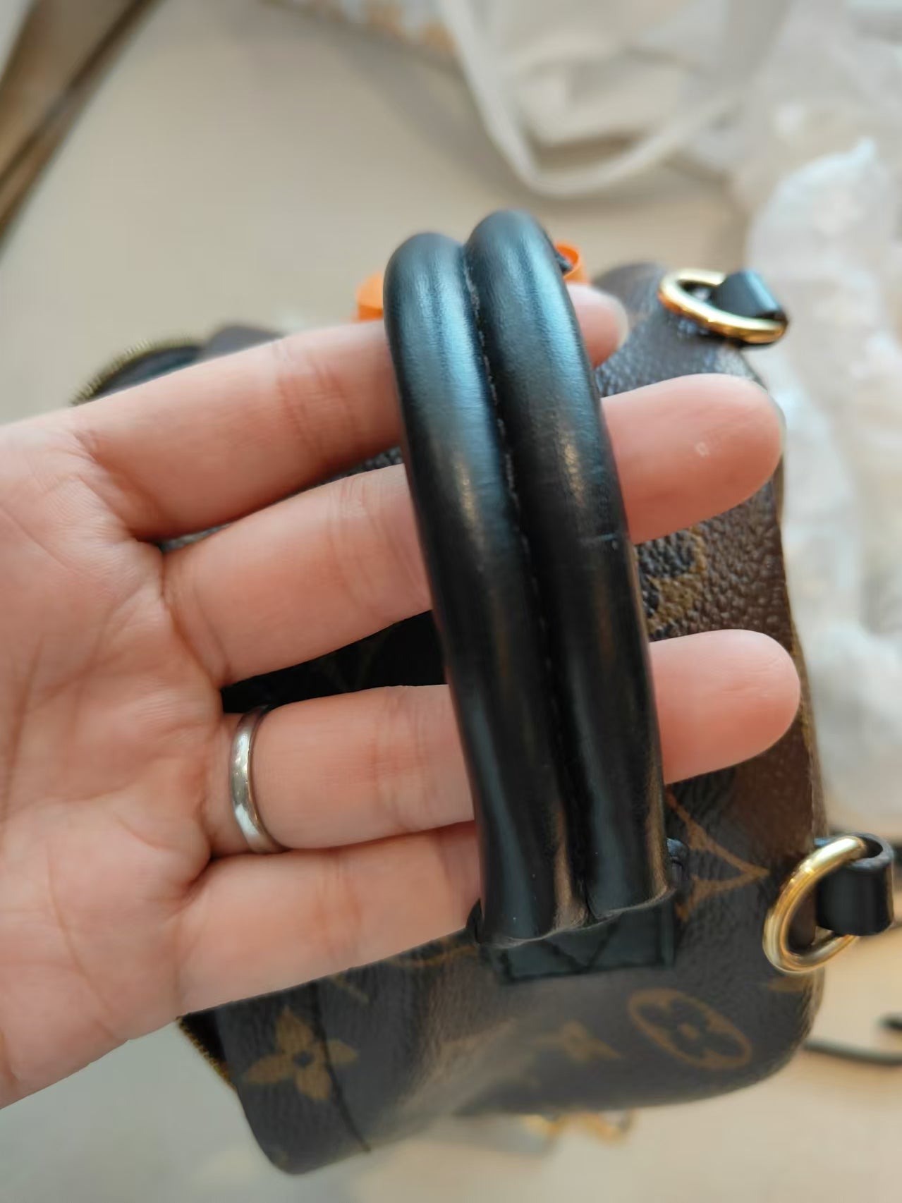 LV Monogram Coated Canvas Mini Palm Springs Backpack