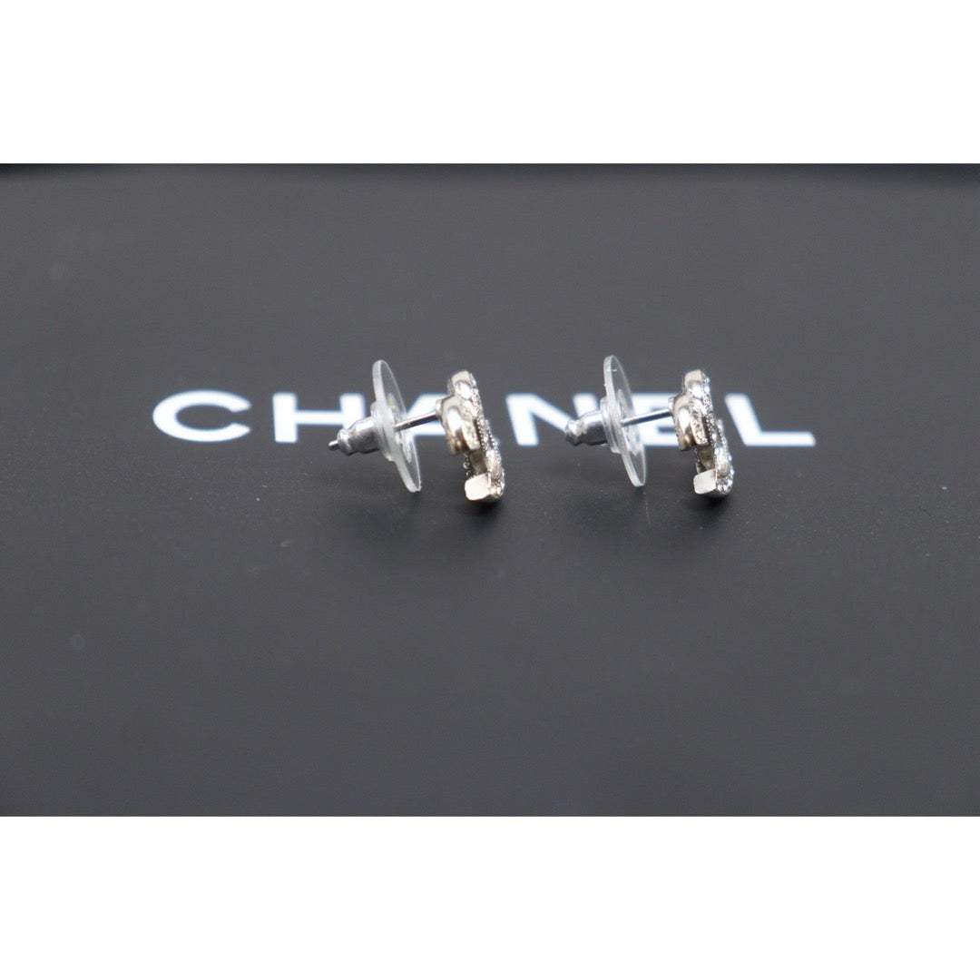 Include Authentic Detective Certificate of Authenticity｜Very Good ( Rank A) ｜CHANEL C20A COCO Mark Rhinestone Earrings Made In 2020 Year｜26093004