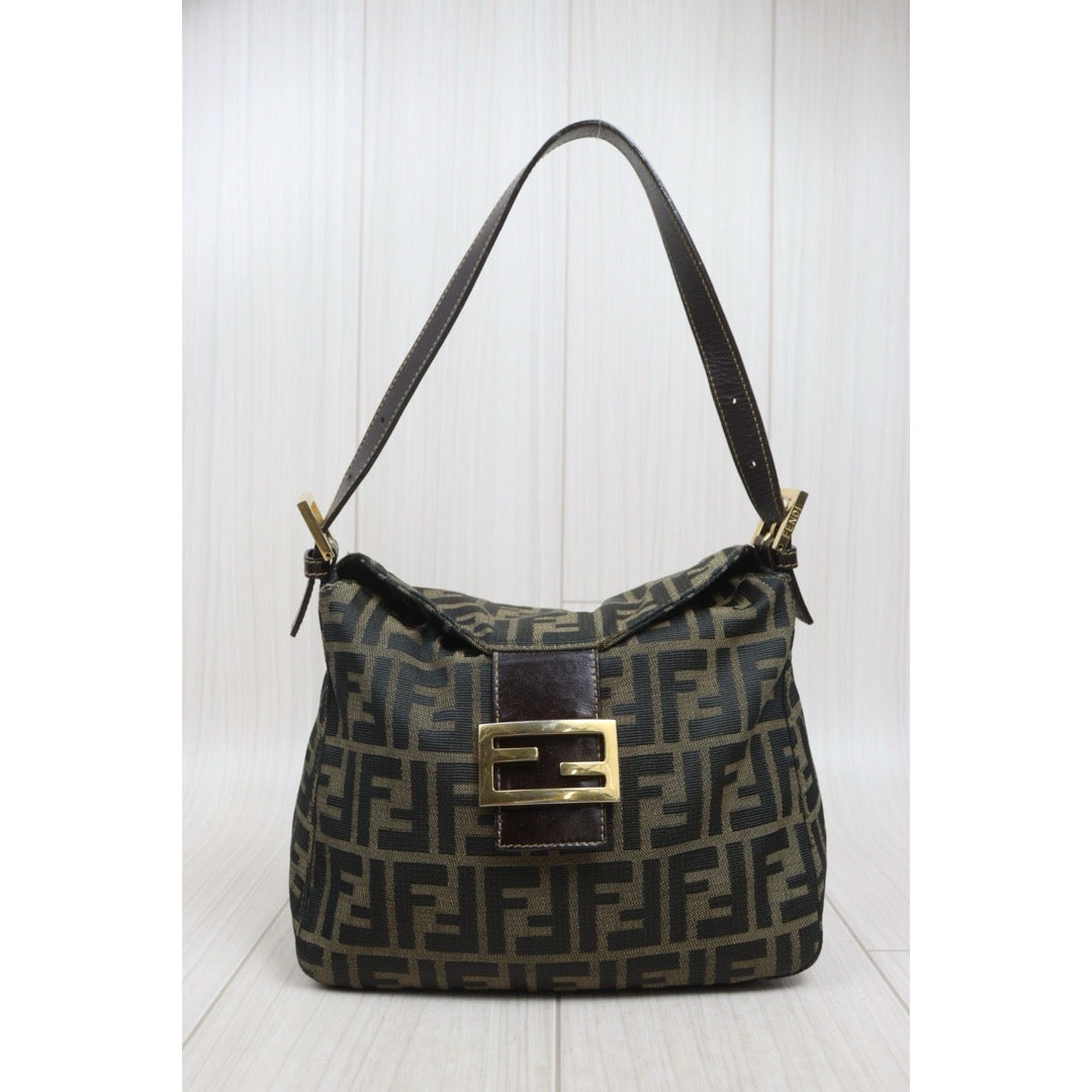 Include Entrupy Certificate of Authenticity｜Good ( Rank AB)｜ FENDI Zucca Mamma Baguette Shoulder Bag ｜26081805