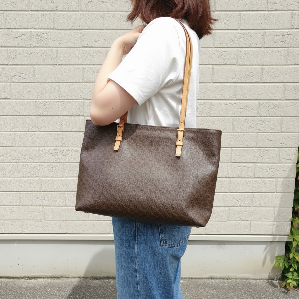 Include Entrupy Certificate of Authenticity｜Good ( Rank AB)｜CELINE Macadam Tote Bag  ｜26033002