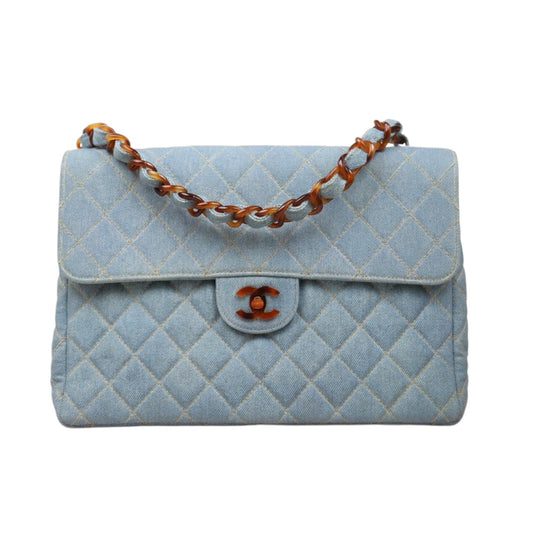 Good ( Rank AB)｜ CHANEL Denim Single Flap 30 Shoulder Bag｜ W24121303