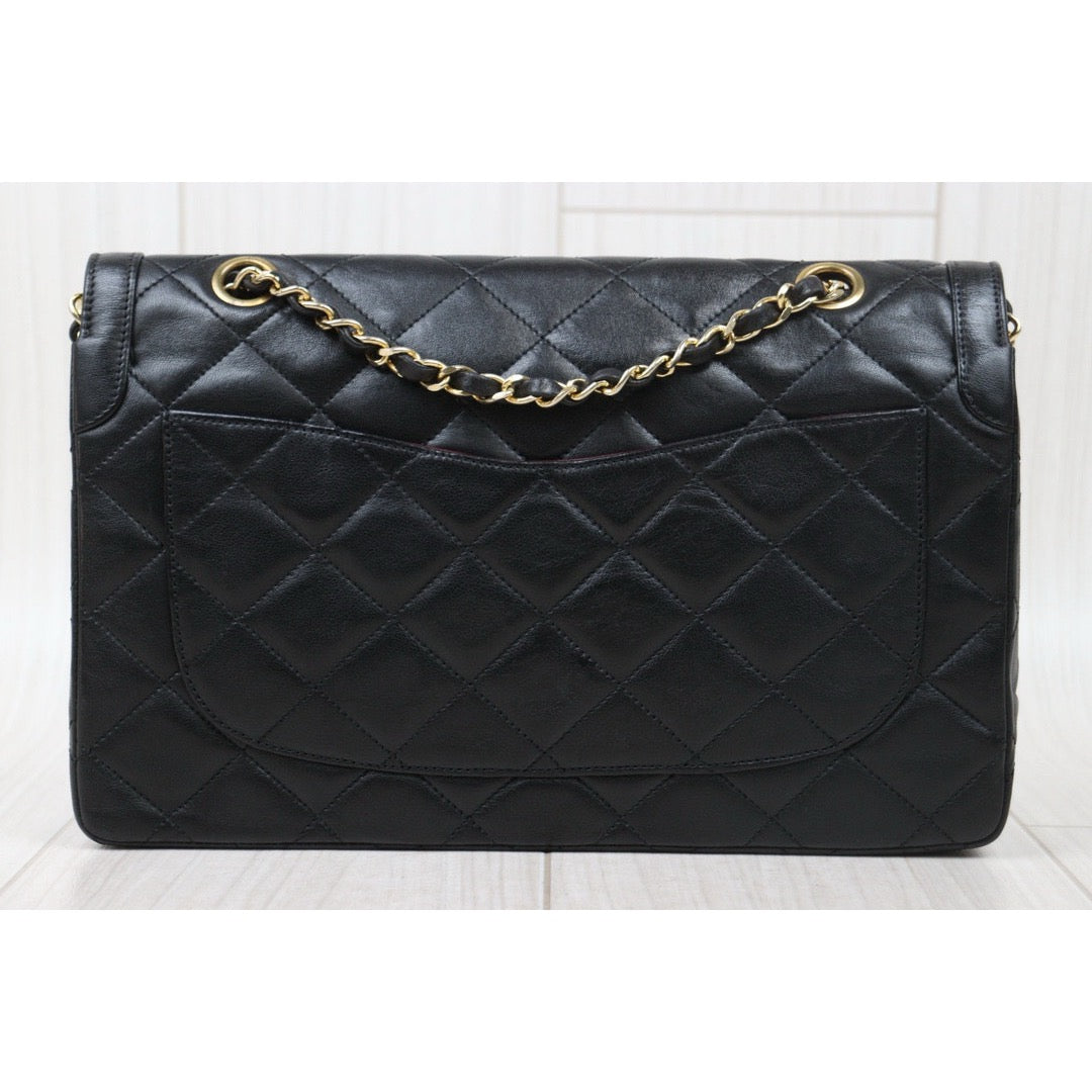 Good ( Rank AB) ｜ CHANEL Paris Limited Series Matrasse Classic Double Flap 28 Shoulder Bag Black Made In 1991-1994 Year｜P24120207
