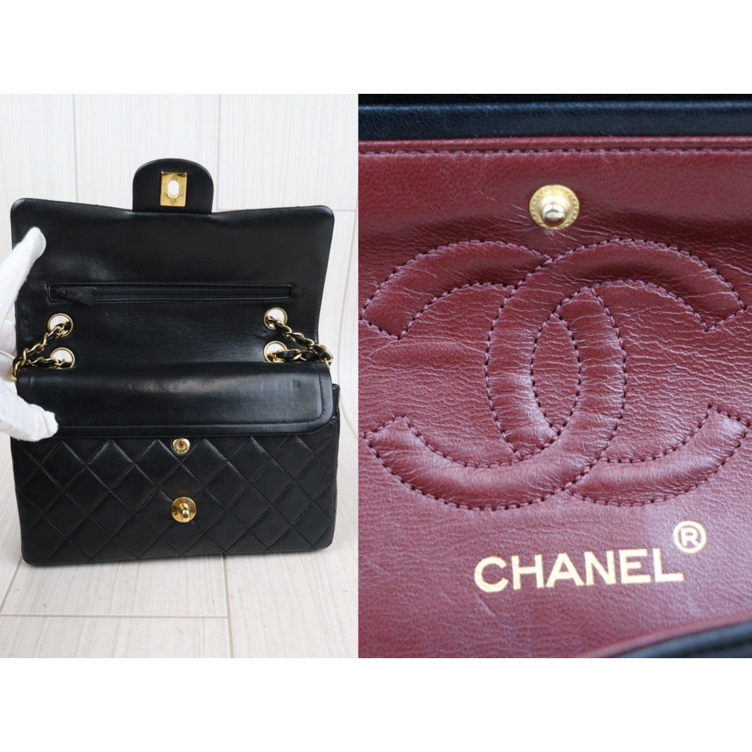 Rank AB ｜ CHANEL Matrasse Double Flap 23 Shoulder Bag Black  Made In 1986-1988 Year｜23122401