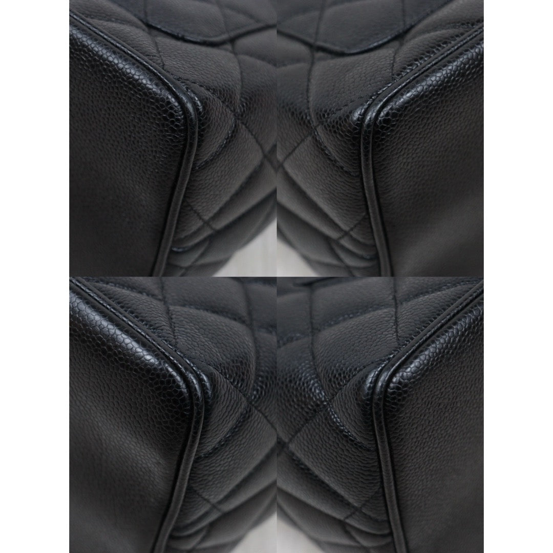 Very Good ( Rank A)｜ CHANEL Caviar Skin Calf Leather Tote Bag Black Made In 2002～2003Year｜25121005