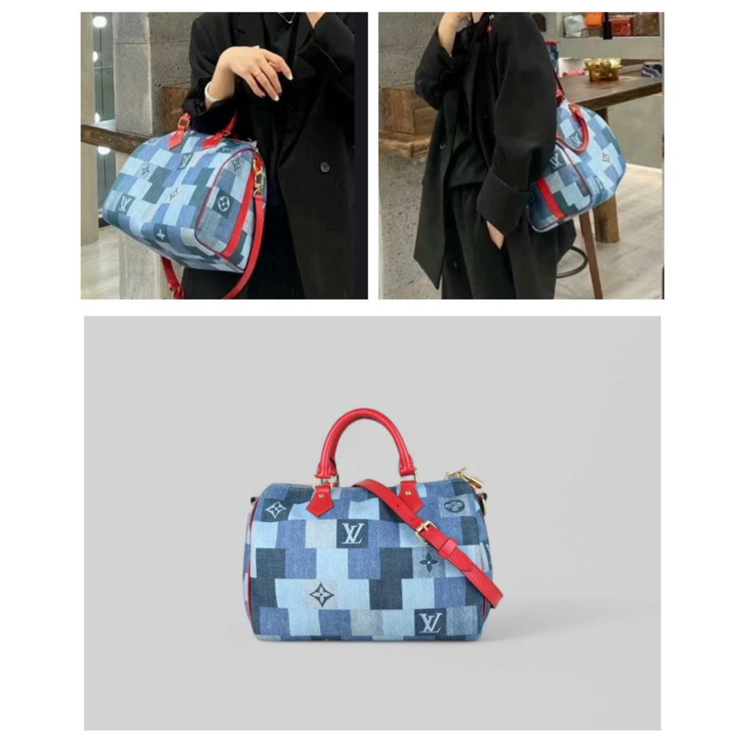 Very Good ( Rank A) ｜ LV Denim Monogram Speedy 30 Hand Bag With Shoulder Strap Limited edition｜B25030106
