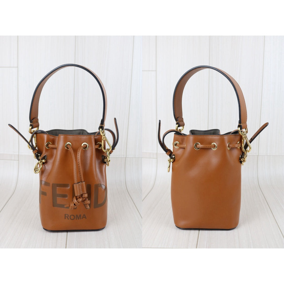 Include Entrupy Certificate of Authenticity｜Excellent（Rank SA）｜ FENDI Calf Leather Mini Handbag Shoulder Bag Caramel｜S26050604