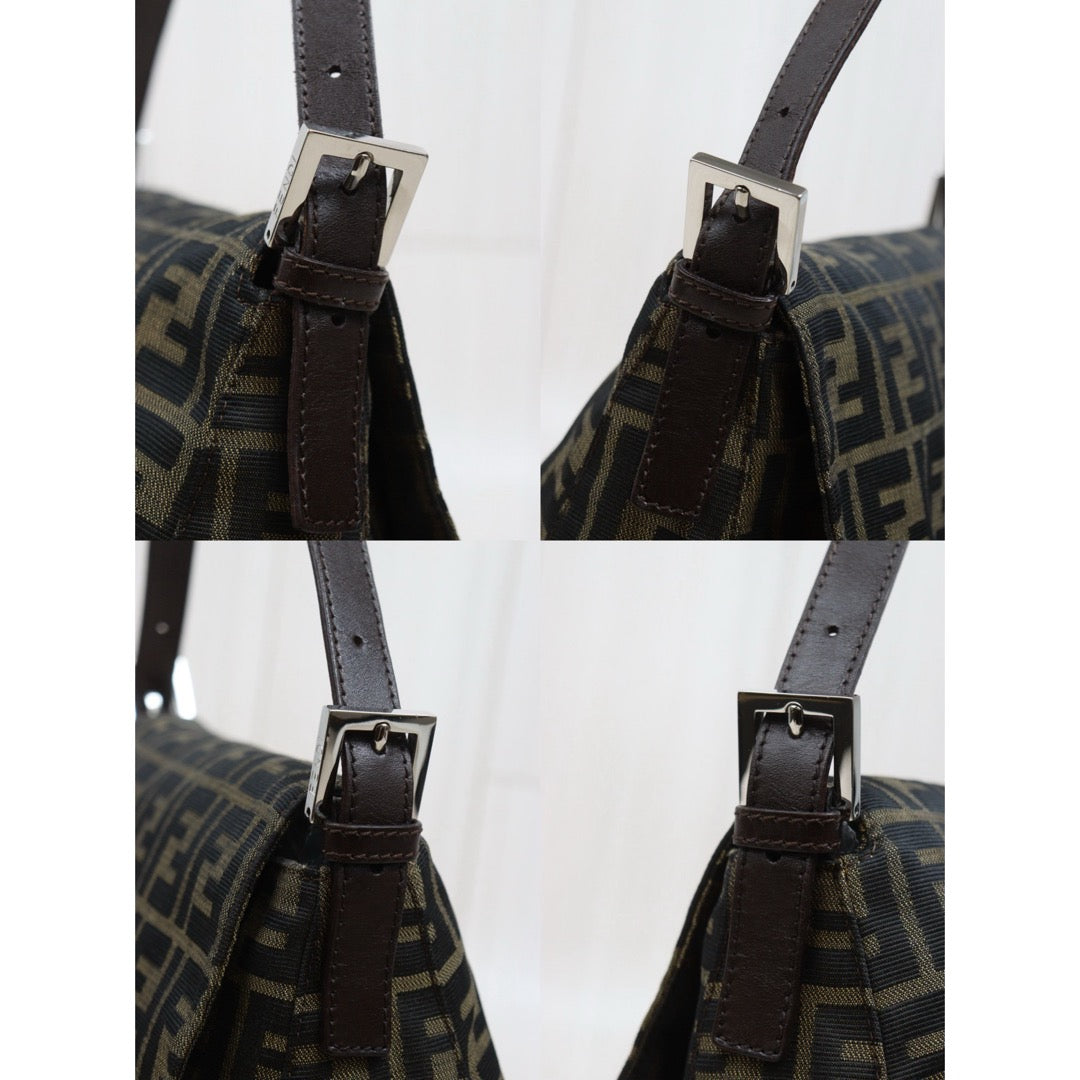 Third installment 3/3 ｜ Include Entrupy Certificate of Authenticity｜Good ( Rank AB)｜ FENDI Zucca Mamma Baguette  Shoulder Bag  ｜26042005