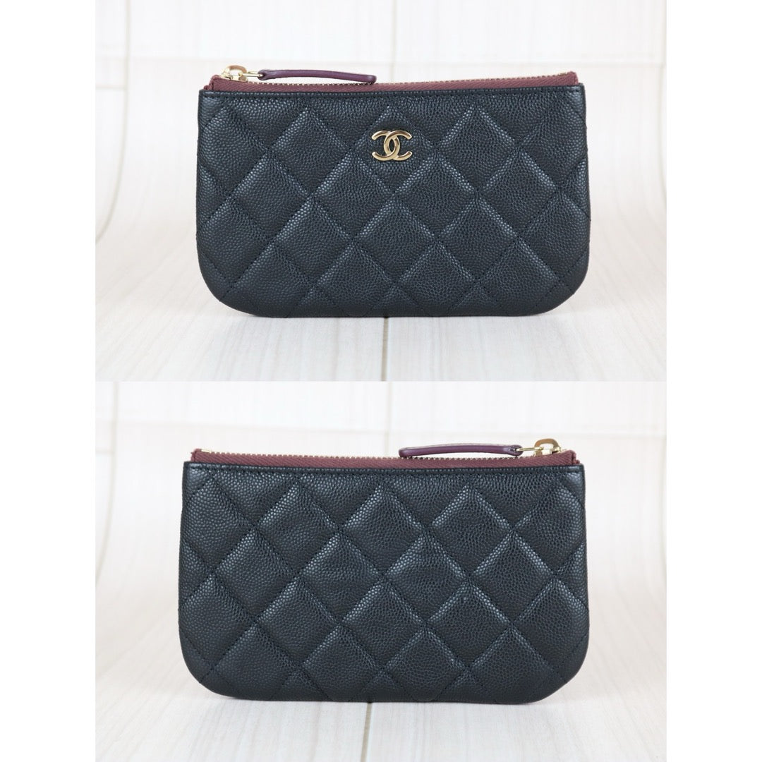 Excellent（Rank SA）｜CHANEL Caviar Skin Calf Leather Card Holder Black IC Chips Model｜X25091407