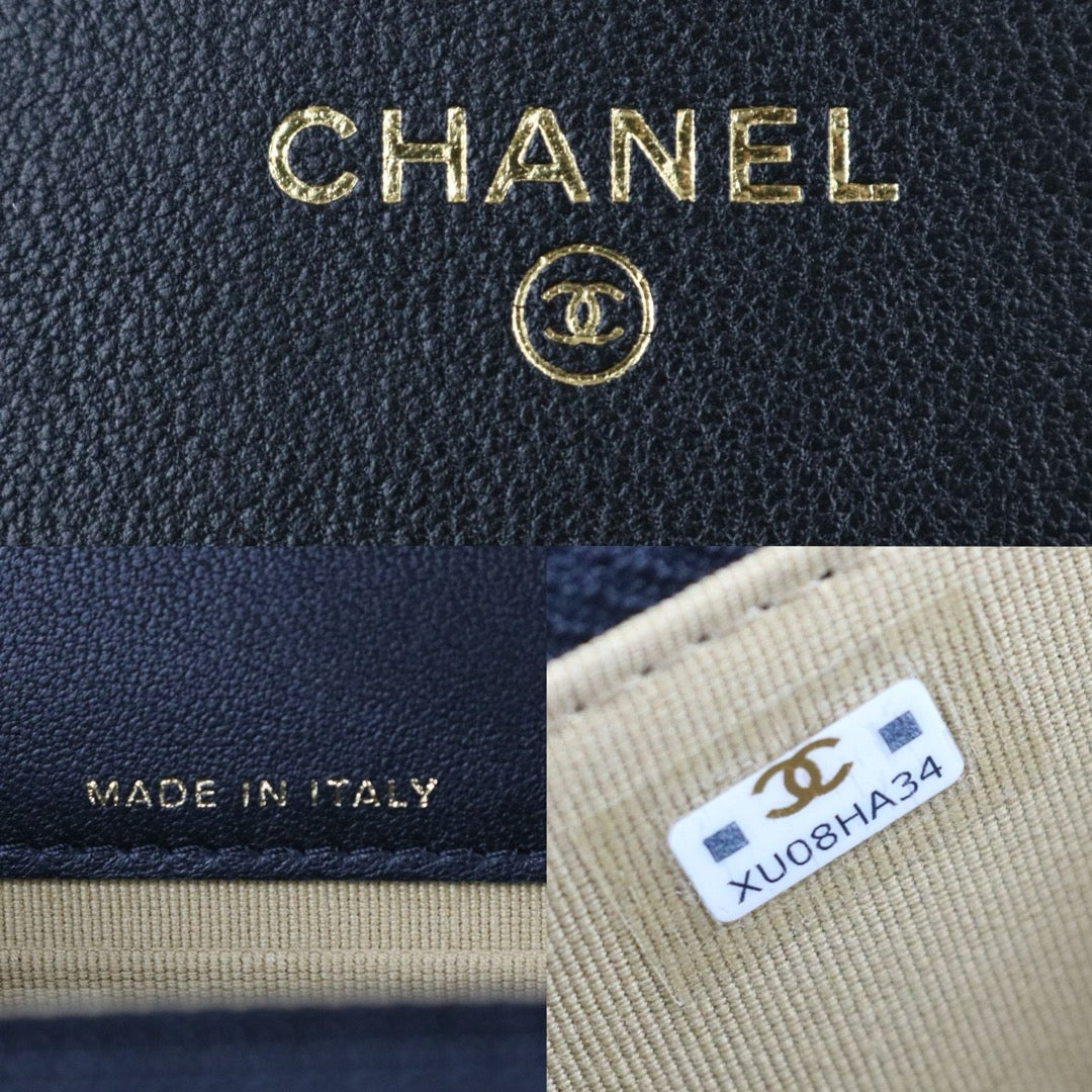 Include Entrupy Certificate of Authenticity｜Excellent（Rank SA）｜ CHANEL Matelasse Chain 23C Calfskin WOC Black IC Chips Model｜S26070902