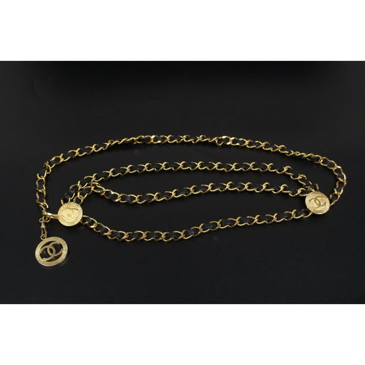 Very Good ( Rank A) ｜  CHANEL Vintage Matrasse  Coco Mark 24K Golden Plated Waist Chain｜S26030901