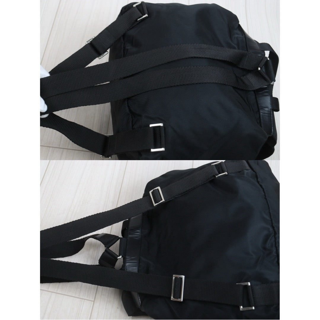 Include Entrupy Certificate of Authenticity｜Very Good ( Rank A) ｜Prada  Nylon Black Backpack Medium ｜26091405