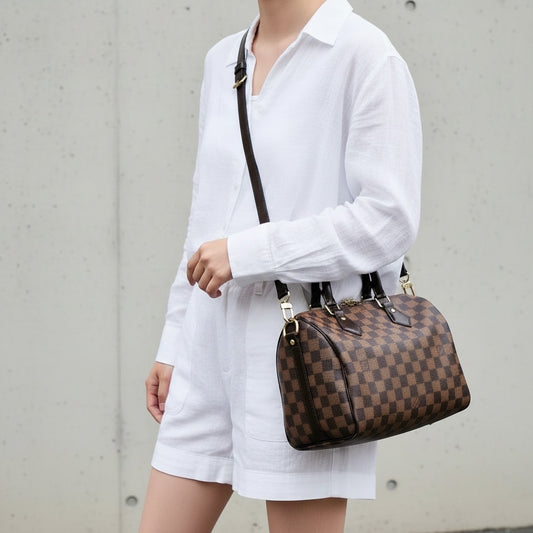 Include Entrupy Certificate of Authenticity｜Good ( Rank AB)｜ Louis Vuitton Damier Speedy 25 Hand Bag With Shoulder Strap ｜S26061503