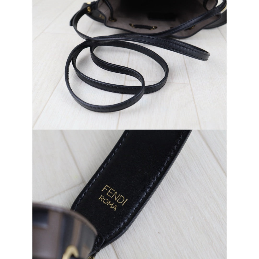 Very Good ( Rank A)｜ FENDI Zucca Mini Mon Tresor Bucket bag Shoulder Bag Brown ｜S25092206