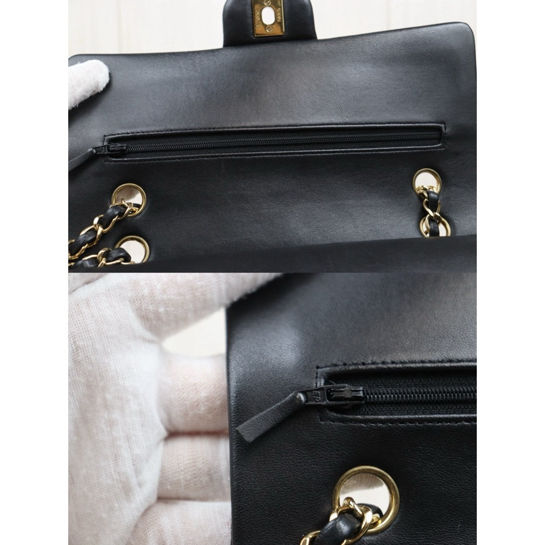 Very Good ( Rank A)｜ CHANEL Lamb Skin Matrasse Double Flap 25 Shoulder Bag  Black Made In 2021Year｜S25062503