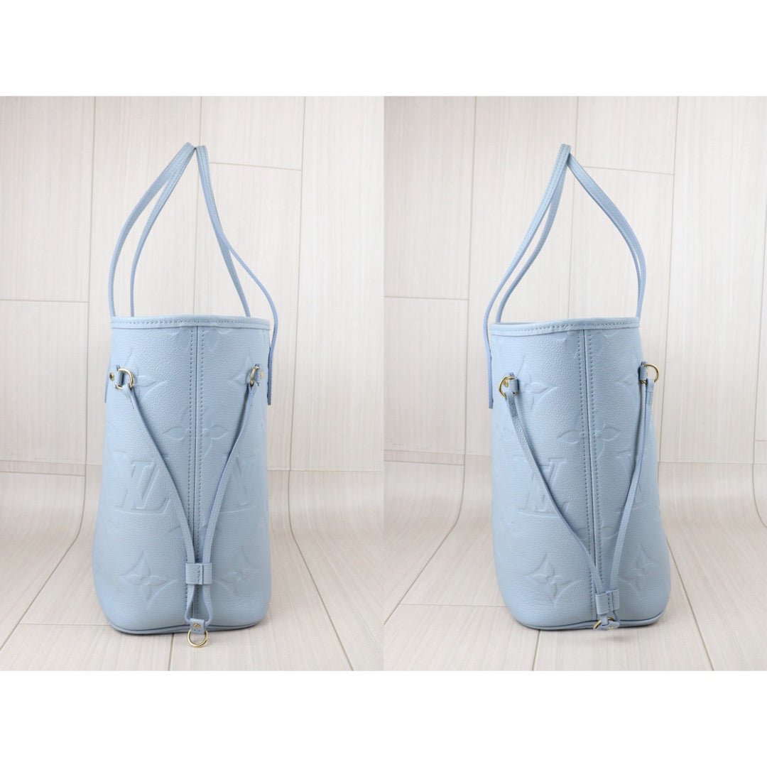 Include Entrupy Certificate of Authenticity｜Very Good ( Rank A)｜ Louis Vuitton Monogram Empreinte Calf Leather Blue Hour Neverfull MM With Pouch  IC Chips Model｜S26053008