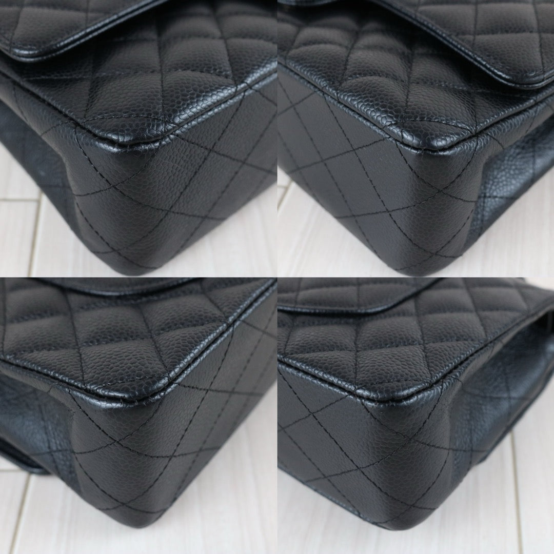 Include Entrupy Certificate of Authenticity｜Very Good ( Rank A)｜ CHANEL Caviar Skin Calf Leather Double Flap 25 Shoulder Bag Karl Lagerfeld Signed Limited Edition Made in 2008-2009 Year｜X26040822