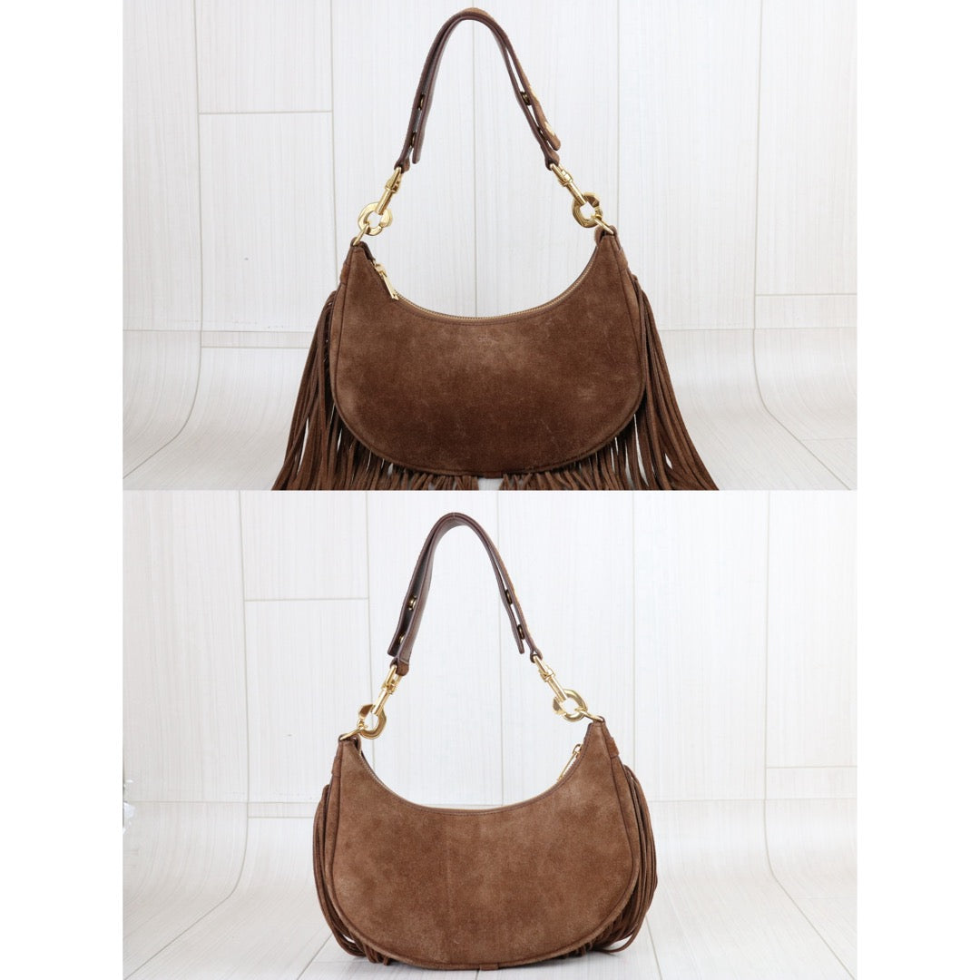 Include Entrupy Certificate of Authenticity｜Good ( Rank A) ｜CELINE Ava Fringes Strap Brown Shoulder Bag ｜X26051716