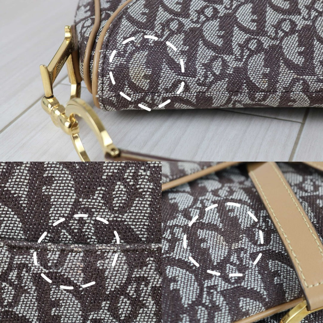 Include Entrupy Certificate of Authenticity｜Very Good ( Rank A)｜Dior Trotter Saddle Vintage Shoulder Bag Brown｜S26031516