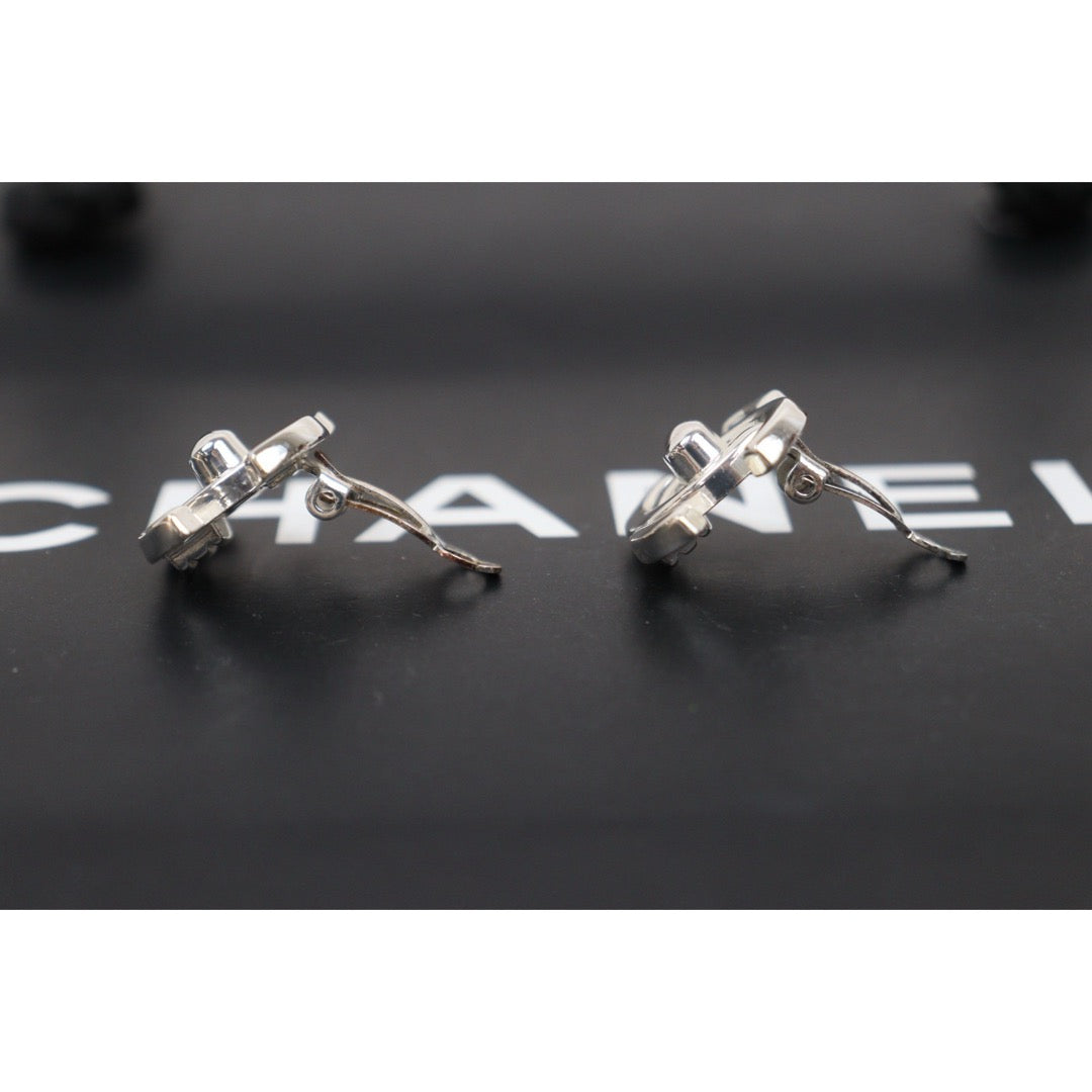 Good ( Rank AB) ｜CHANEL Vintage Silver Plating Earrings Made In 1996 Year PM｜25120807