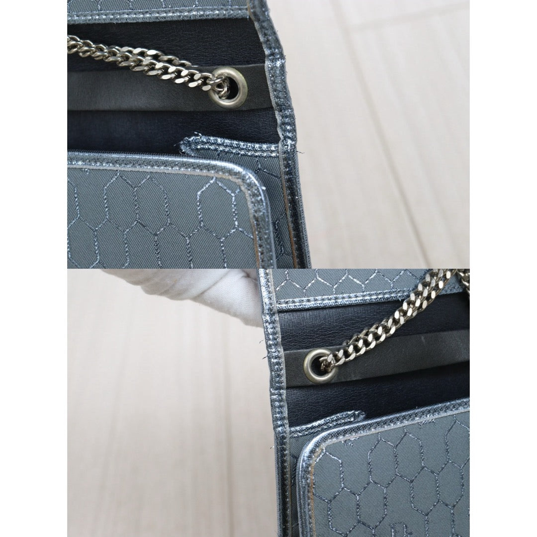 Include Entrupy Certificate of Authenticity｜Very Good ( Rank A) ｜  Dior Honeycomb Thread Chain  Bag  Grey｜26031911