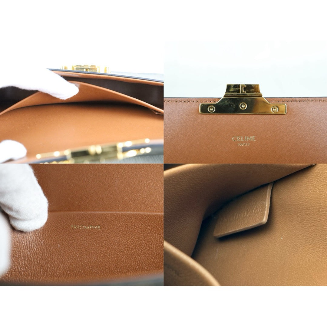 Very Good ( Rank A)｜ CELINE Macadam Triomphe Shoulder Bag  Golden Hardware｜S25121116