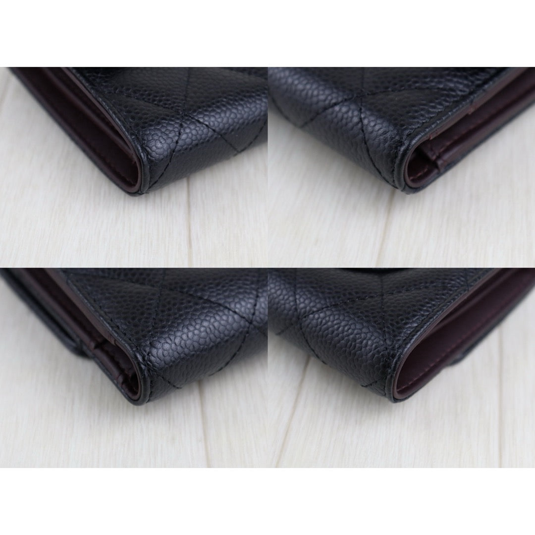 Excellent（Rank SA）｜Chanel Caviar Skin Black  Wallet Made In 2015-2016Year ｜S25061703