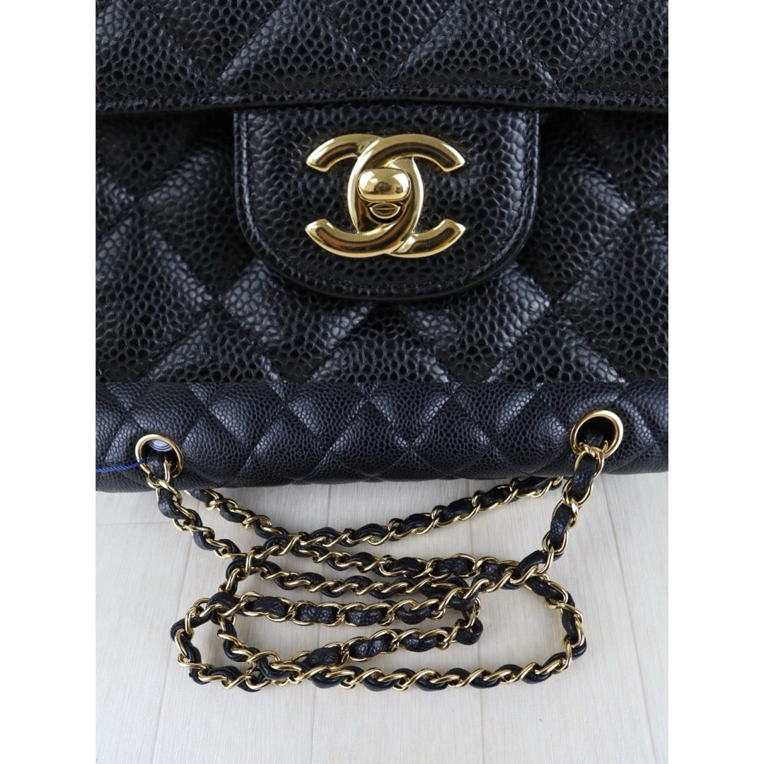 Include Entrupy Certificate of Authenticity｜Very Good ( Rank A)｜ CHANEL Caviar Skin Calf Leather Chain Double Flap 25 Shoulder Bag  Black Made In 2013-2014Year｜S26072545