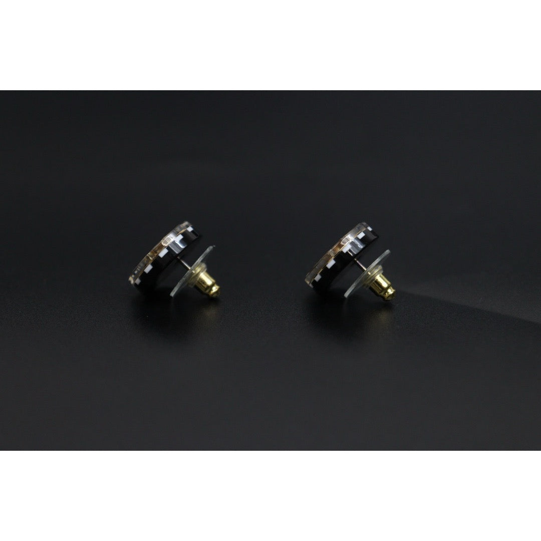 Include Authentic Detective Certificate of Authenticity｜Very Good ( Rank A) ｜CHANEL D23C COCO Mark  Black Acrylic Rhinestone Earrings Made In 2023Year｜S26031007