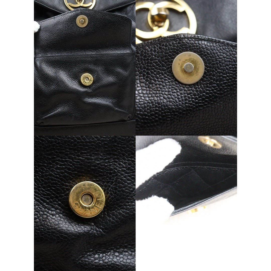 Include Entrupy Certificate of Authenticity｜Good ( Rank AB)｜CHANEL  Caviar Skin Leather Calf Backpack  Black Made in 1991-1994Year｜25042802