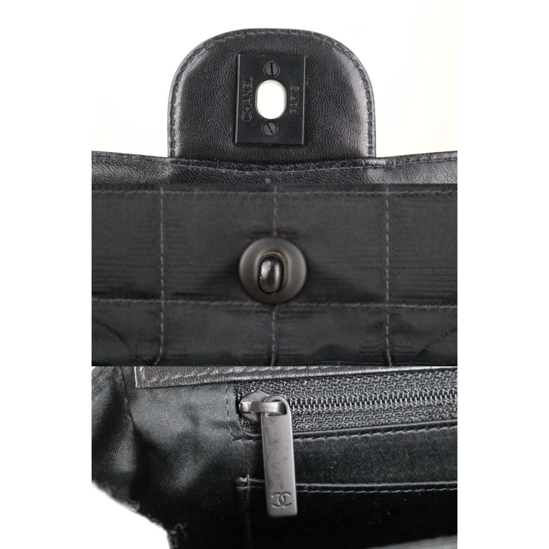 Include Entrupy Certificate of Authenticity｜Good ( Rank AB)｜CHANEL Chocolate Bar Canvas So Black Flap Made In 2002-2003 Year｜S26090745